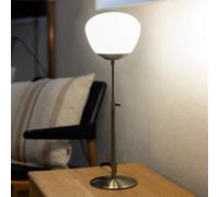 Markslöjd Lámpara de mesa Rise, altura 60 cm, latón antiguo, hierro, cristal