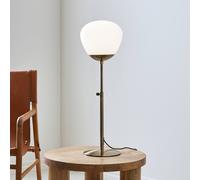 Markslöjd Lámpara de mesa Rise, altura 75 cm, latón antiguo, hierro, cristal
