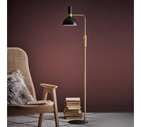 Markslöjd Lámpara de pie Larry, latón-negro,atenuable