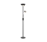 Markslöjd Lámpara LED de pie Modu, negra, brazo de lectura LED, altura 180 cm, atenuable.