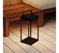 Markslöjd Linterna solar LED Pure, negra, USB, metal, altura 42 cm