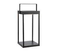 Markslöjd Linterna solar Pure, negra, USB, metal, altura 42 cm