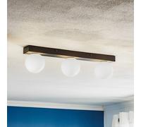 Markslöjd Mini lámpara de techo para baño, 3 luces, negro, cristal/metal