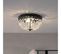 Markslöjd Plafón Etienne vidrio cristal Ø 25cm negro