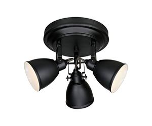 Markslöjd Plafón Fjällbacka, 3 luces, negro