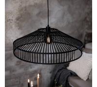 Markslöjd Tapa lámpara colgante, enchufe, negro, bambú, Ø 70 cm