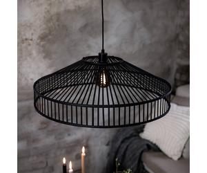 Markslöjd Tapa lámpara colgante, enchufe, negro, bambú, Ø 70 cm