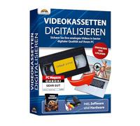 Markt + Technik Videocasette Digitalizar 2026 - Convertidor de audio y vídeo analógico - Digitalizar cintas VHS - desde cualquier fuente analógica - Grabadora de vídeo VHS, VCR, DVD Video Recorder