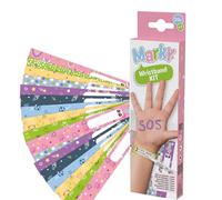 MARKY C169900 - Set de pulseras de seguridad para niños, resistentes al desgarro, impermeables, personalizables, 10 pulseras de emergencia y 1 rotulador permanente Marky