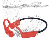 MARLALL LiteSurge - Auriculares de natación con conducción ósea, impermeables IP68, Bluetooth 5.4, auriculares deportivos subacuáticos con 32 GB de memoria MP3 para natación, maratón-naranja-rojo