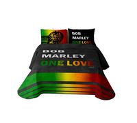 Marley - colcha bouti estampada cama 150 - microfibra - extra suave - incluye colcha bouti + 2 fundas de cojines - one love