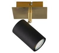 Marley Foco de pared (25 W, L x An x Al: 12 x 12 x 15 cm, Dorado/Negro, GU10)