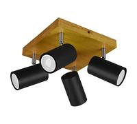 Marley Regleta (140 W, L x An x Al: 22 x 22 x 16 cm, Madera/Negro, GU10, 4 ud.)