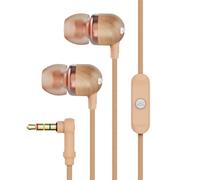 Marley Smile Jamaica Auriculares Intraurales con Cable, Micrófono Integrado, Controladores de 9,2 mm con Aislamiento de Ruido, 2 Siliconas de Distintos Tamaños, Anti Nudos, Sustentables Cobre