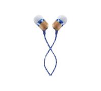 Marley Smile Jamaica Auriculares Intraurales con Cable, Micrófono Integrado, Controladores de 9,2 mm con Aislamiento de Ruido, 2 Siliconas de Distintos Tamaños, Anti Nudos, Sustentables - Azul