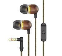 Marley Smile Jamaica Auriculares Intraureales con Cable, Micrófono Integrado, Controladores de 9,2 mm con Aislamiento de Ruido, 2 Siliconas de Distintos Tamaños, Anti Nudos, Sustentables - Bronce