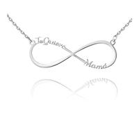MARLION JEWELS Collar de Acero Inoxidable 316L con un Símbolo de Infinito y la frase Te Quiero Mamá. Colgante de Acero Inox con Baño en Plata u Oro 18K. Perfecto para Regalo