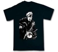 Marlon Brando Wild One Motorbike Biker Unisex 100% Cotton Short-Sleeve T-Shirts Black XL