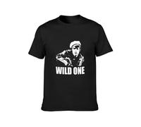 Marlon Brando Wild One Retro Movie Film T-Shirt Graphic tee Printed Top Mens Shirt Black 3XL