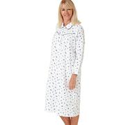 Marlon Candace - Camisón de algodón Cepillado con Cuello Peter Pan para Mujer, Nina Ocean Blue, 52-54