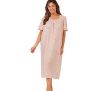 Marlon Claire - Camisón de Manga Corta de crepé Tejido Ligero y Suave para Mujer, Peach Spot, 12-14