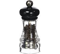 MARLUX p286.118333 - Molinillo de Pimienta acrílico translúcido/Negro Brillante 4,5 x 4,5 x 11 cm