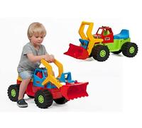 Marmat Excavadora infantil con pala y bandeja para el asiento, vehículo para niños a partir de 2 años, caja de arena, 74 x 33 x 30 cm