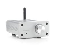 Mini Amplificador Bluetooth - Marmitek BoomBoom 460 - aptX - 2x 20W RMS - Entrada AUX - Conexión de Altavoz Pasivo - Control de Volumen - Carcasa de Metal - Conecta tus Altavoces Antiguos - Plateado