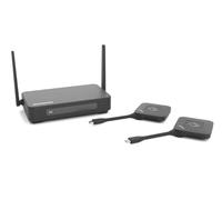 Sistema de presentación HDMI 4K inalámbrico Marmitek Stream 4K Pro Kit 2TX/1RX - 2 dongles USB-C para Screen Sharing - Split Screen, Touchback, PoE, Doble HDMI - BYOD Sala reuniones