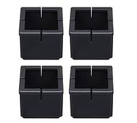 MARMODAY Protectores de piso de silla Protectores de piso de silla Protectores de pie calibre Fundas antideslizantes piso de madera negro cuadrado 4 piezas 30-35 mm