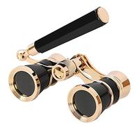 MARMODAY Telescopio binocular con mango para mujer, elegante, telescopio, regalo para mujer, ópera de oro, accesorios para binoculares, teatro de ópera, carreras de caballos, (negro)