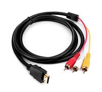 Marmoin Cable HDMI a RCA, 1080P de 5 pies HDMI macho a 3-RCA Video Audio AV Cable adaptador de conector unidireccional para TV HDTV DVD (sin función de conversión de señal)