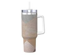 Mármol Argyle de cobre y oro rosa ruborizado,Botella de agua de acero inoxidable con asa para bebidas frías y calientes de 40 oz.