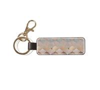 Mármol Argyle de cobre y oro rosa ruborizado,Llavero de cuero de PU, llavero, llavero, anillo, organizador, 1 pieza