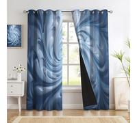 Mármol Arremolinado 3D Cortinas Opacas Paquete De 2, Geometría Abstracta Gris Plateado Cortina, Proteger contra El Frío Y El Calor, Ventana para Dormitorios Y Salas De Estar, 100Anx220Al Cm