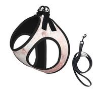 Mármol Blanco con Purpurina Dorada Rosa Falsa ombré,Arnés para Mascotas, arnés Reflectante Ajustable para Perros,S