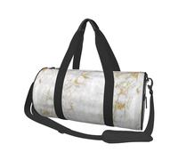 Mármol Blanco Dorado, Bolsa de Viaje de Gran Capacidad, Bolso Redondo, Bolsa de Viaje Deportiva, Bolsa de Mano, Bolsa de Fitness