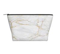 Mármol Blanco y Dorado, Bolsa de artículos de tocador Bolsa de Maquillaje Bolsa de cosméticos Bolsa de artículos de tocador de Viaje portátil