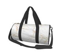 Mármol Blanco y Dorado, Bolsa de Viaje de Gran Capacidad, Bolso Redondo, Bolsa de Viaje Deportiva, Bolsa de Mano, Bolsa de Fitness