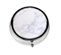 Mármol de color claro, pastillero, pastillero cuadrado para bolsillo o monedero Pastillero pequeño Organizador de pastillas de viaje