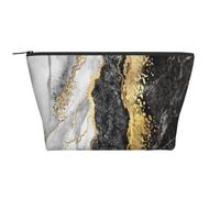 Mármol de lámina de Oro Blanco Negro, Bolsa de artículos de tocador Bolsa de Maquillaje Bolsa de cosméticos Bolsa de artículos de tocador de Viaje portátil