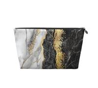 Mármol de lámina de Oro Blanco Negro, Bolsa de artículos de tocador Bolsa de Maquillaje Bolsa de cosméticos Bolsa de artículos de tocador de Viaje portátil