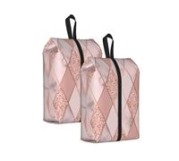 Mármol de Lujo geométrico， Bolsas de Viaje para Zapatos (Paquete de 2), Bolsas Impermeables para Guardar Zapatos, Organizador de Zapatos para Viajes y hogar.
