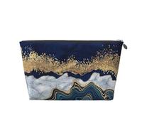 Mármol De Mármol De Oro Azul, Bolsa de artículos de tocador Bolsa de Maquillaje Bolsa de cosméticos Bolsa de artículos de tocador de Viaje portátil