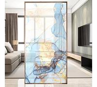 Mármol De Oro Azul Vinilo para Ventana Privacidad,Vinilos para Cristales,Ventana Cristales de Vinilo Decorativo 90X200 CM Protección contra Los Rayos UV Adecuado para Oficina Cocina Y Hogar