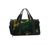 Mármol Dorado con Tonos Tierra Verde Esmeralda Intenso,Bolso Deportivo Bandolera de Mano, Bolsa de Deporte, Bolsa de Viaje de Gran Capacidad para Mujeres y Hombres.