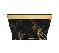 Mármol Dorado y Negro, Bolsa de artículos de tocador Bolsa de Maquillaje Bolsa de cosméticos Bolsa de artículos de tocador de Viaje portátil