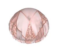 Mármol geométrico de lujo,Gorro de ducha, gorro de noche, gorro de baño elástico impermeable de doble capa, reutilizable para el cabello.