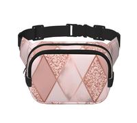 Mármol geométrico de Lujo,Riñonera Cuadrada de Doble Capa, Bolso de Viaje, Bolso Informal para el Pecho.