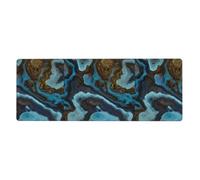 Mármol líquido Abstracto Azul Dorado,Alfombrilla de ratón Grande para Escritorio, Teclado de Ordenador, Base de Goma Antideslizante, 30 x 80 cm